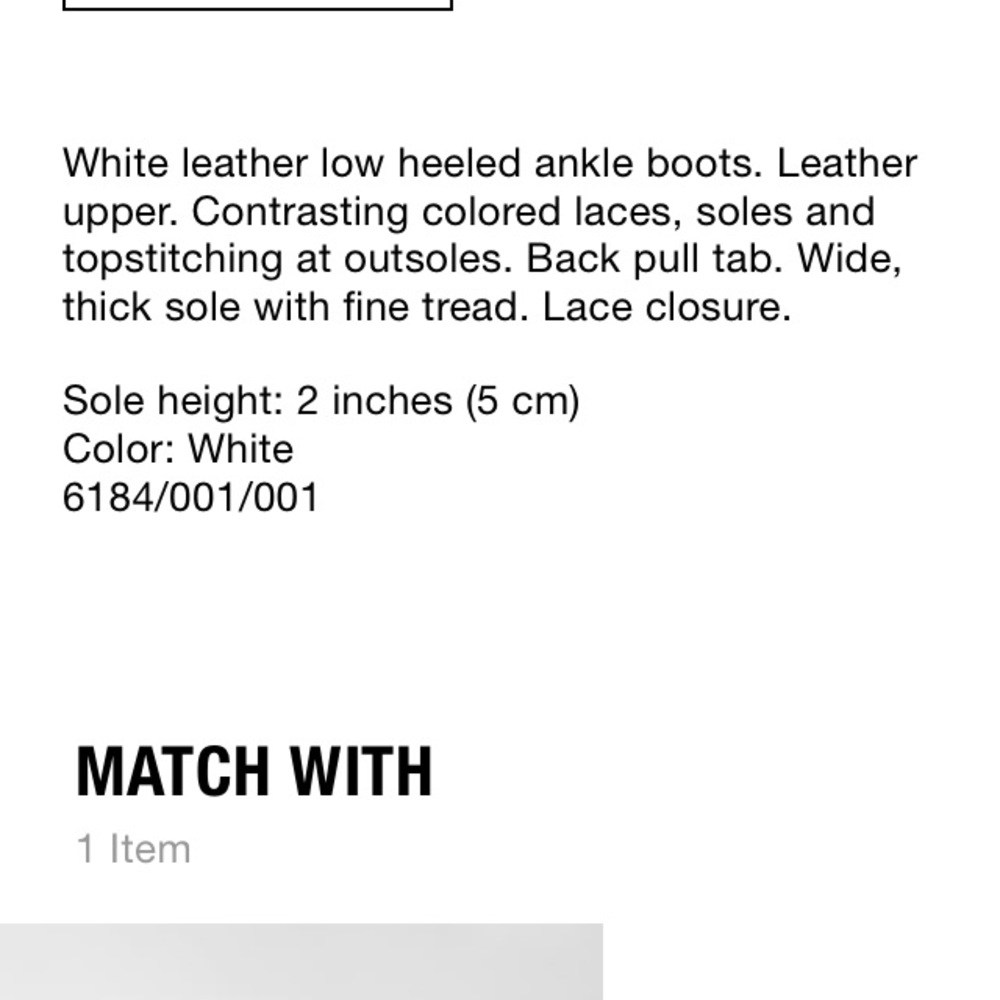 Zara white leather flat ankle boots w/ lug soles - Picture 7 of 8